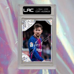 Lionel Messi Signed Autograph Card Print Signature Football Gift