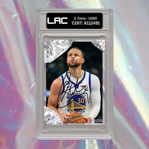 Stephen Curry Signed Autograph Card Print Signature NBA Gift