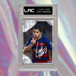 Luis Suarez Signed Autograph Card Print Signature Football Gift