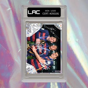 Messi Suarez Neymar Signed Autograph Card Print Signature Football Gift