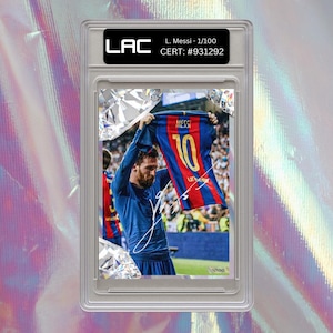 Lionel Messi Signed Autograph Card Print Signature Football Gift
