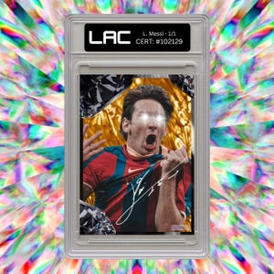 Messi Signed Autograph Card Print Signature Football Gift