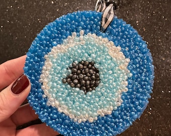 Evil Eye Car Air Freshener | Protection Car Charm | Mahogany Woods Scent | Spiritual Gift