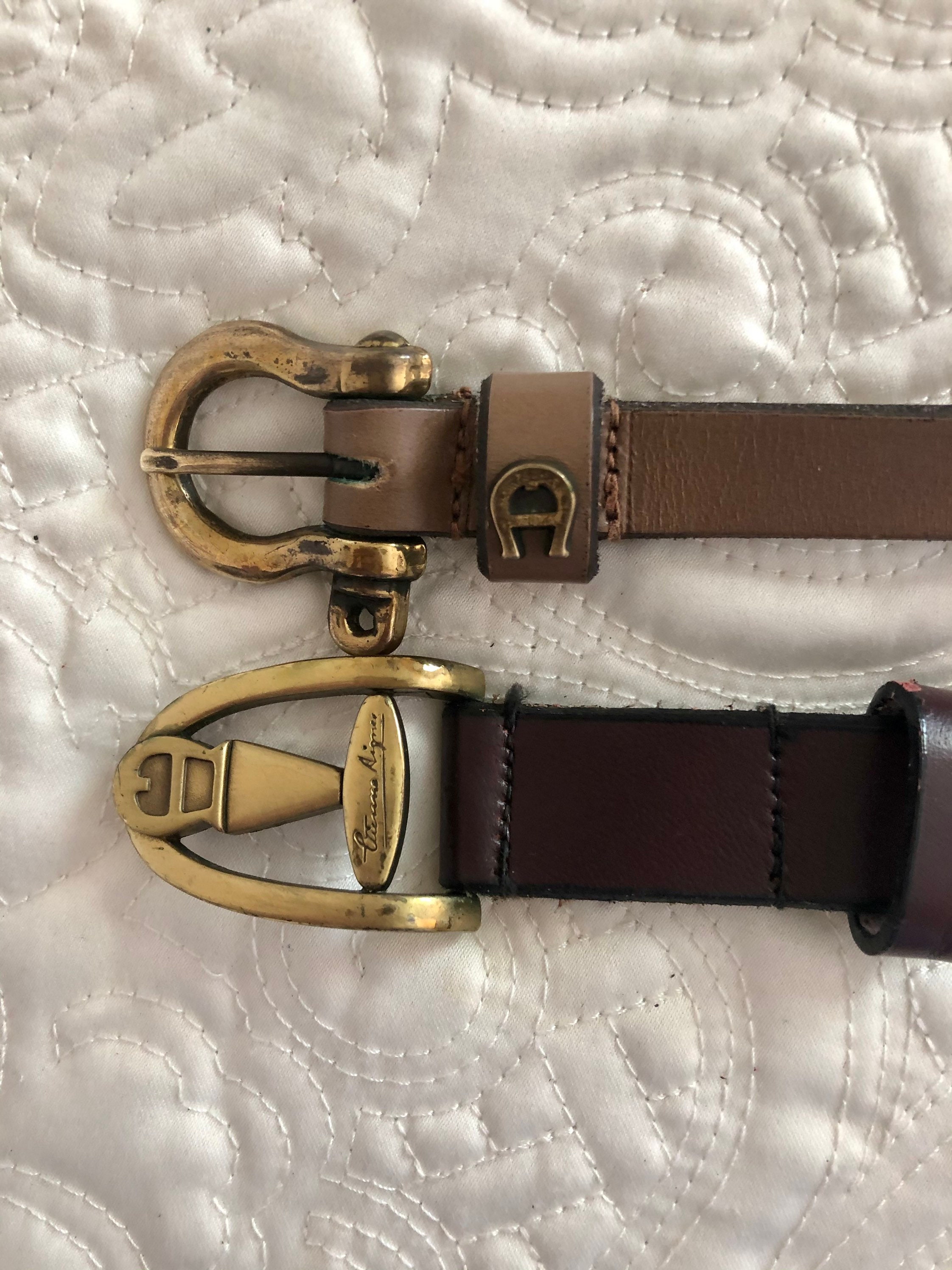 Lot of Six vintage Etienne Aigner belts Tan black and | Etsy