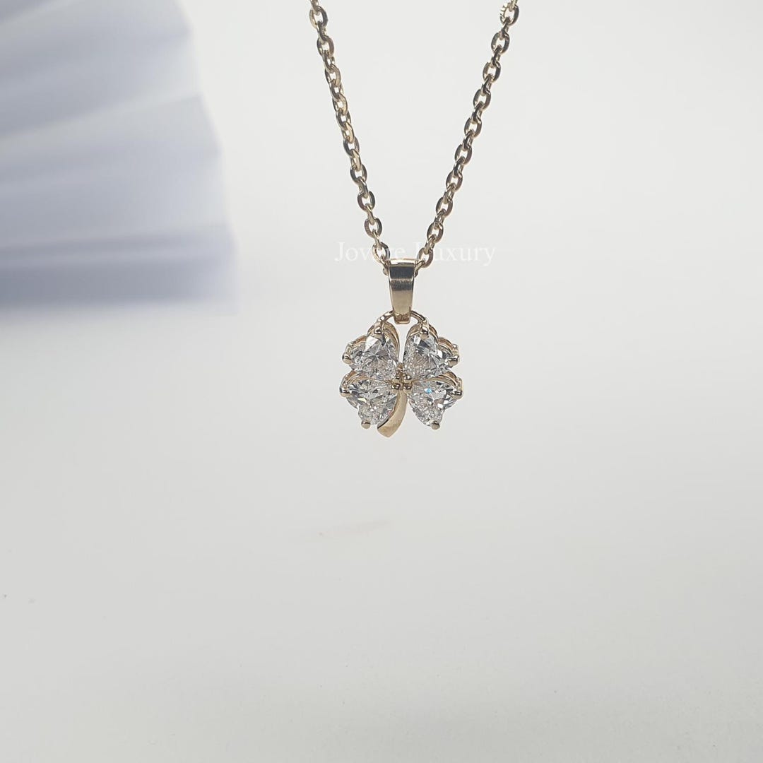 14Kゴールドハートカットラボグロウンダイヤモンドペンダント