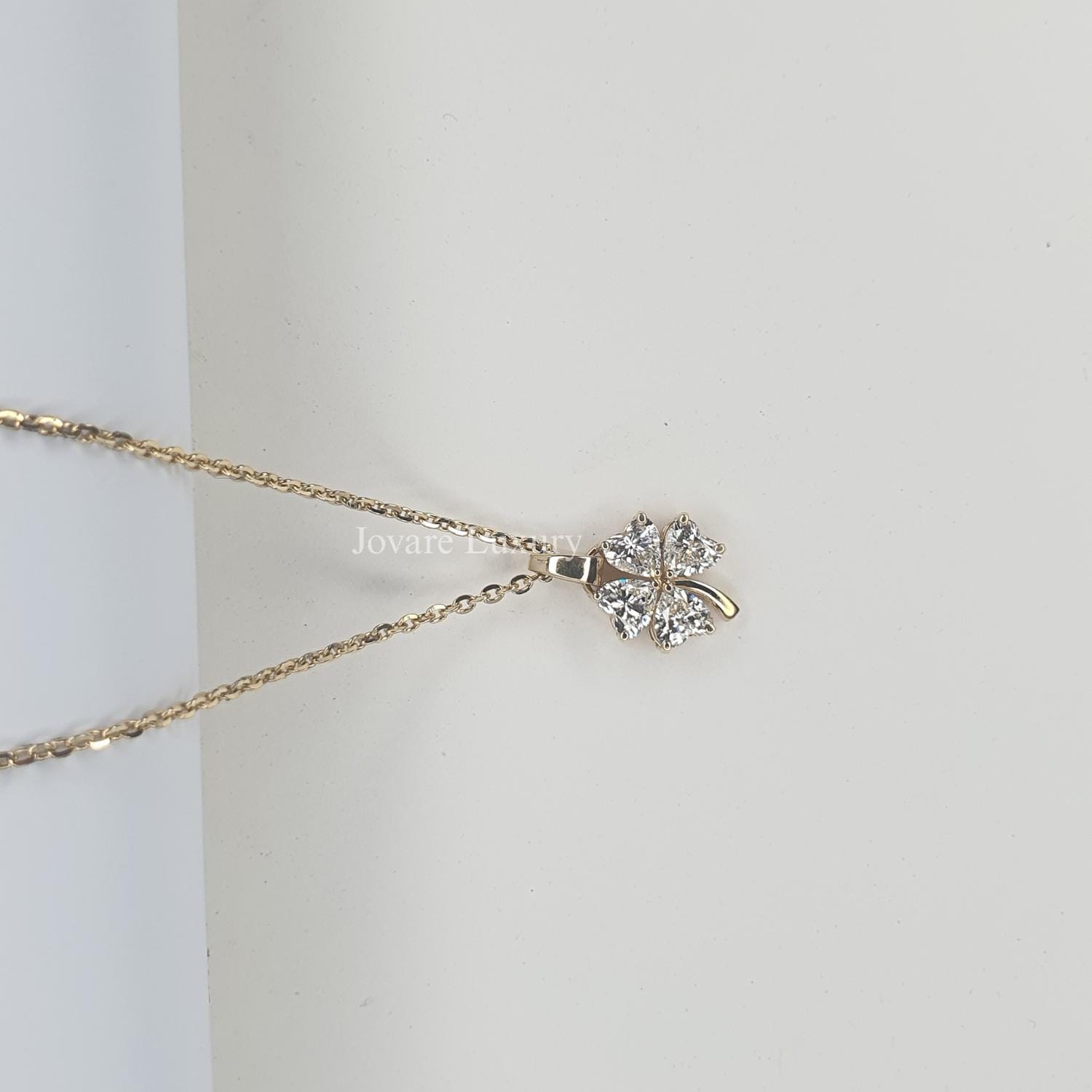 14Kゴールドハートカットラボグロウンダイヤモンドペンダント