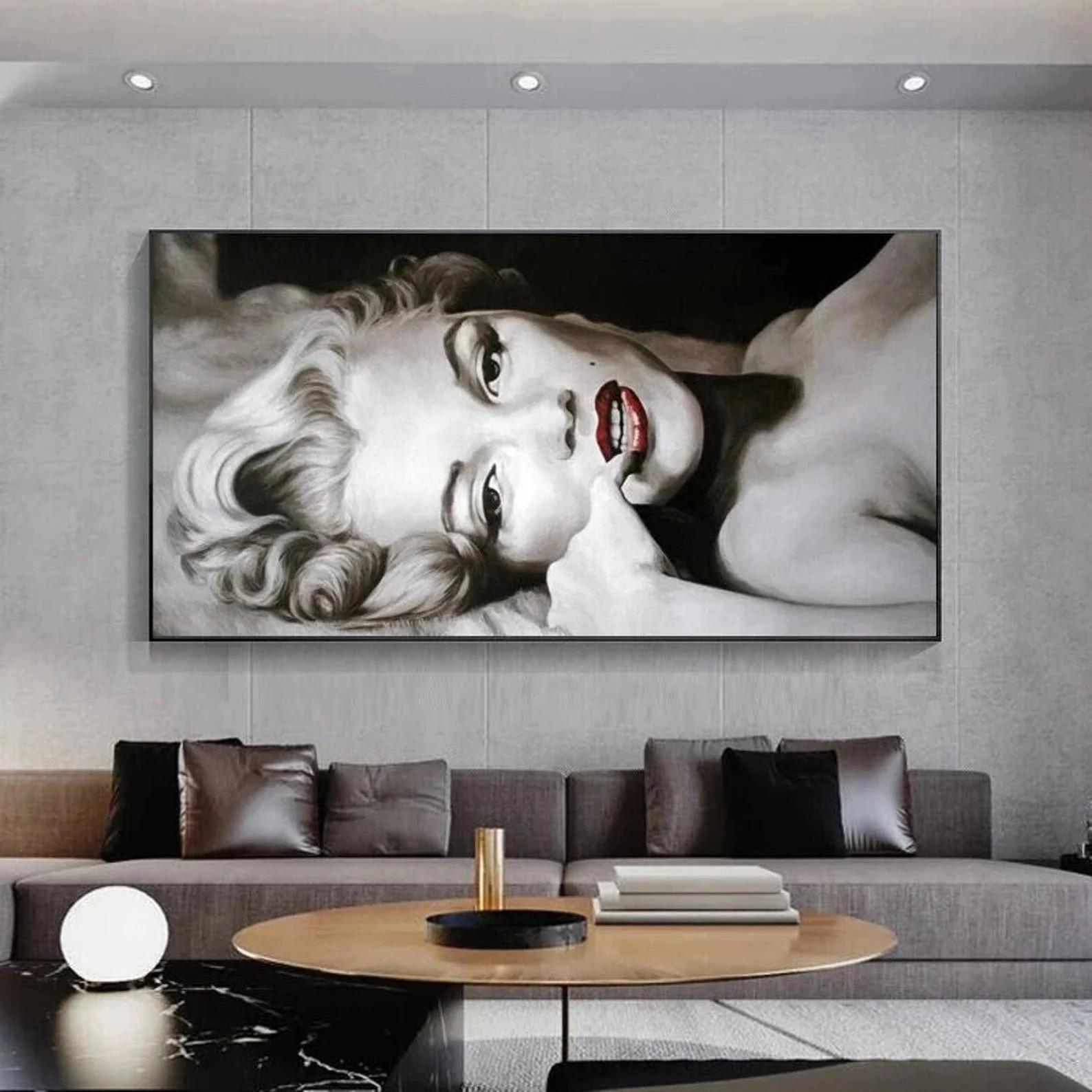 Black and White Marilyn Monroe Canvas Wall Art Glamorous Pop Art ...