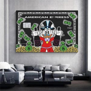 Scrooge McDuck Canvas Painting Disney Graffiti Millionaire Money Street Art Posters And Prints For Living Room Home Decor
