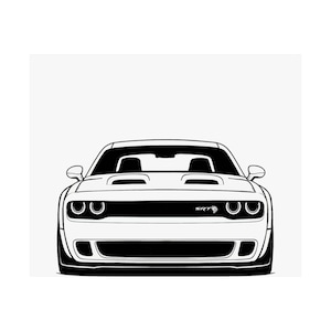Dodge Challenger Hellcat Art Print: Muscle Car Garage Decor