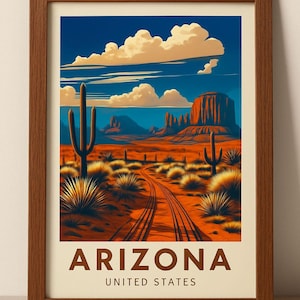 Vintage Arizona Travel Poster - High Quality Digital Download Wall Art