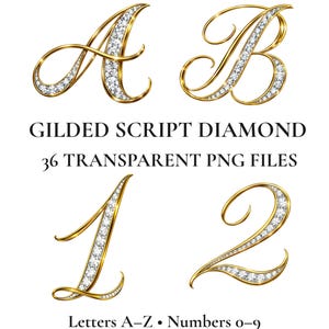 Förgylld skrift diamantalfabet Clipart, guldbokstäver PNG-set, strassmonogram Clipart, bröllopstypsnitt, lyxigt bokstavsset, Cricut-design