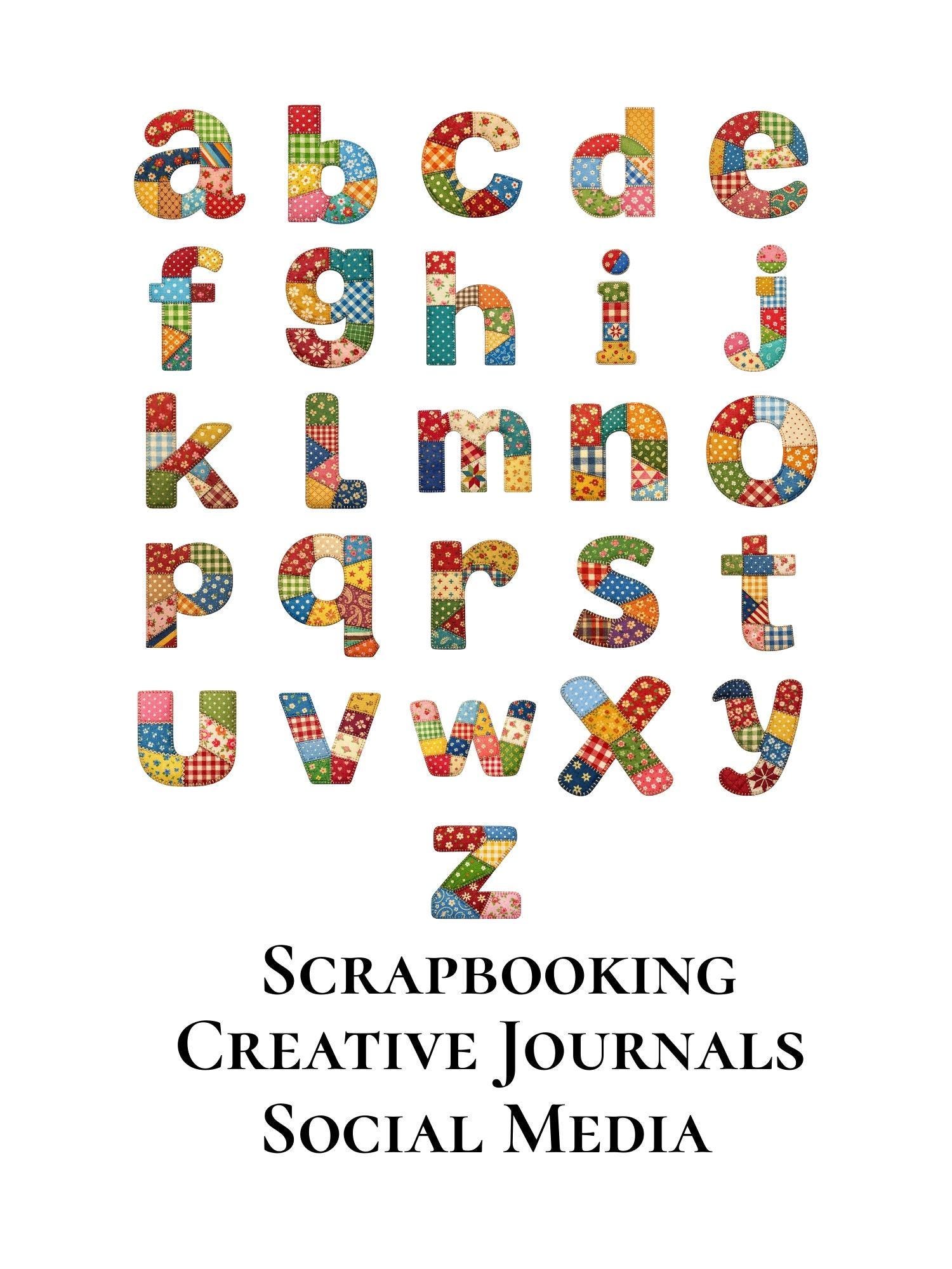 Patchwork Quilt Alphabet Clipart, 96 PNG Letters & Numbers, Uppercase ...