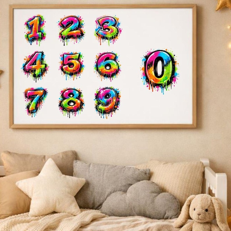 Graffiti Alphabet PNG Bundle A-Z Letters & Numbers 0-9, Spray Paint ...