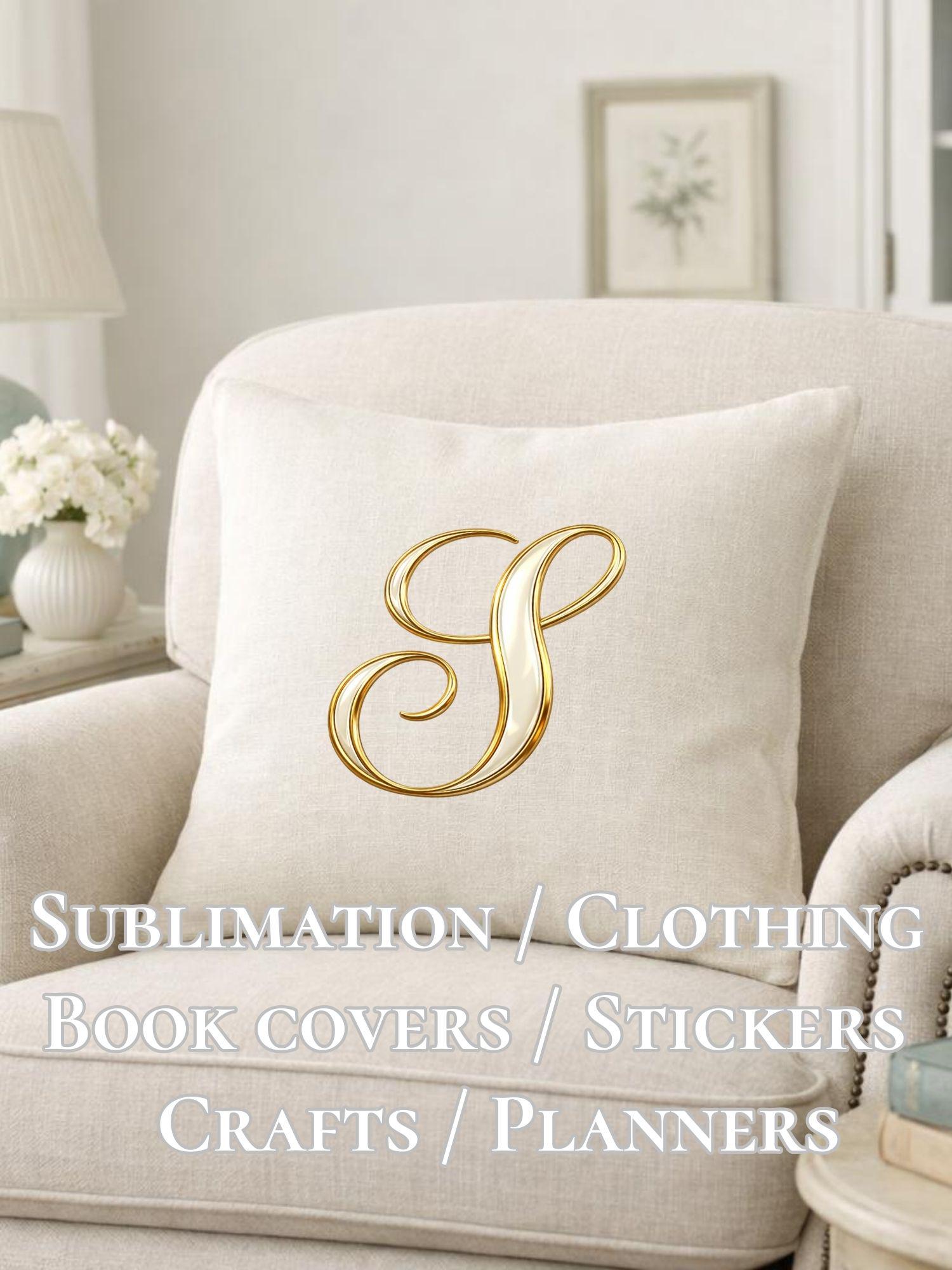 Gold Ivory Script Alphabet PNG Bundle, Luxury Calligraphy Letters A-Z ...