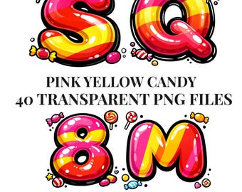 Imágenes prediseñadas del alfabeto de dulces, letras de burbujas dulces de la A a la Z, arte de nombres para niños, letras para fiestas, diseño de camisetas para impresión bajo demanda, descarga digital para uso comercial.