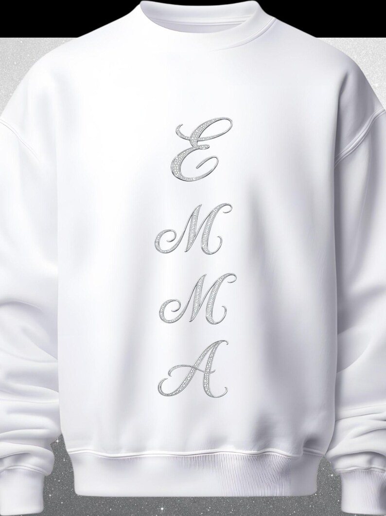 Script Lettering Embellish Diamond Script Glitter Alphabet PNG – Rhinestone Glitter Letters A-Z ...