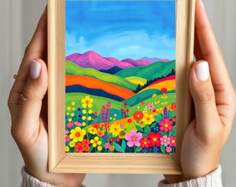 Yayoi Kusama Inspired Floral Print: Japanese Art Poster (Digital Download