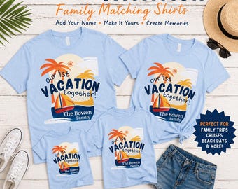 Personalized Family Vacation Shirt Custom Beach Reunion T-Shirt Matching Family Trip Tee Name & Year Summer Vacation Outfit Gift