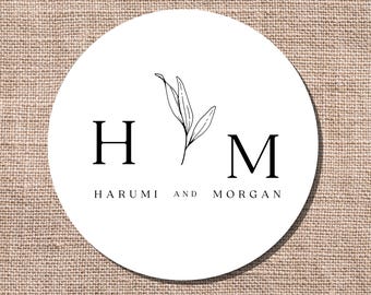 Custom Minimal A Sweet Couple Stickers | 2 Inch Round White Matte