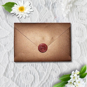 10  Champagne Shimmer Envelopes, Luxury Wedding Envelope, Free Wax Seals Rose,  Save the Dates Rsvp Envelope, Premium Envelopes  C6, C5, A5