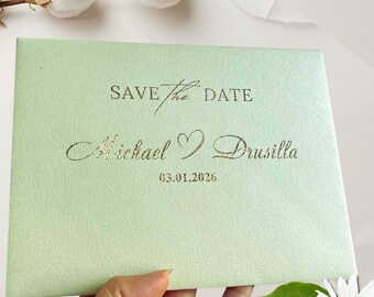 Personalized Foil Printed Wedding Envelopes | Gold or Silver Foil | Luxury Textured Fine Art Paper