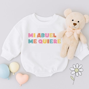 Personalized Spanish Grandma Baby Romper: Mi Abuela Me Quiere