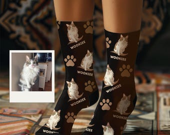 Custom Pet Face Sublimation Socks | Personalized Dog Cat Photo Socks