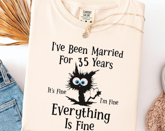 35th Anniversary Gift For Husband: Funny 35th Anniversary T-Shirt — "I've Been Married For 35 Years