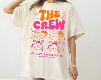 Bachelorette Party Crew T-Shirt, Retro Beach Vacation Merch