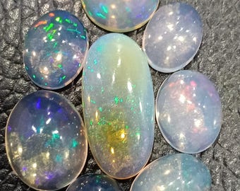 Cabujón de ópalo de 16 quilates. Cabujón de ópalo de fuego azul, cabujón de ópalo etíope natural, piedra preciosa de ópalo para la fabricación de joyas.