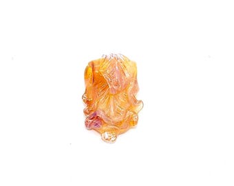 Hand Blown Glass |Mini Large Hole Freeform Focal Bead | Honey Magic| Made in USA |FREE SHIPPING