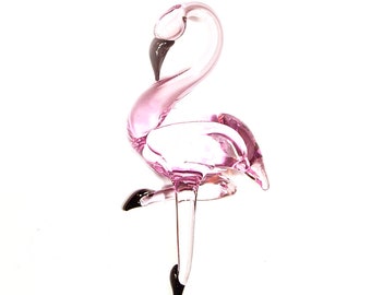 Pink Flamingo Lampwork Glass Ornament