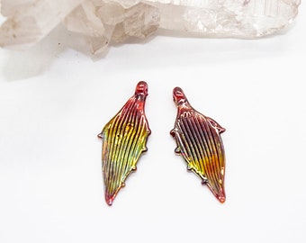 Boro Lampwork Glass Wing Bead Set | By Beadtrap | Ruby Sun | Made In Oregon | FREE SHIPPING