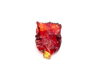 Hand Blown Glass |Mini Large Hole Freeform Focal Bead | Flaming| Made in USA |FREE SHIPPING