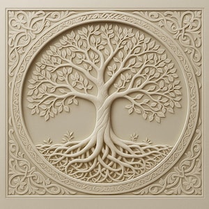 Tree of Life 3D Relief Panel: CNC Carving, Laser Engraving (Digital Download)