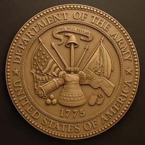 United States Army Seal 3D Relief Model SVG STL Obj PNG Files for Cnc Router Laser Engraving or 3d Printing Military Crest Emblem