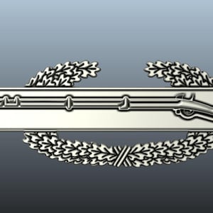 Combat Infantry Badge - STL 3D Model for CNC or 3D Printer