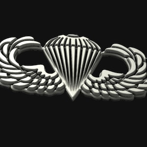 Army Parachutist Badge (Jump Wings) - 3D STL File for CNC or 3D Printing