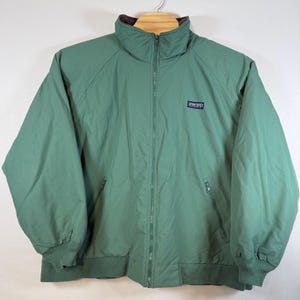 Chaqueta Lands' End para hombre, talla XXL, verde, forrada de polar Polartec, estilo bomber, de nailon, estilo vintage.