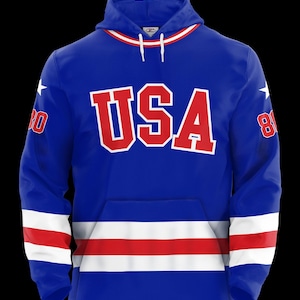 USA Hockey Miracle on Ice 1980 Authentic Adult Hoodie - Royal
