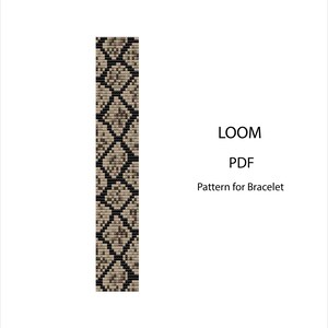 Snakeskin Bead Loom Bracelet Pattern PDF, Python Snake Print Beaded Cuff Pattern