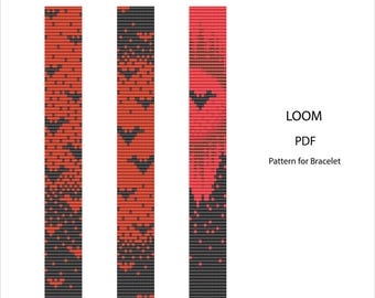 Halloween Flying Bats Bracelet Loom Pattern(PDF Pattern)