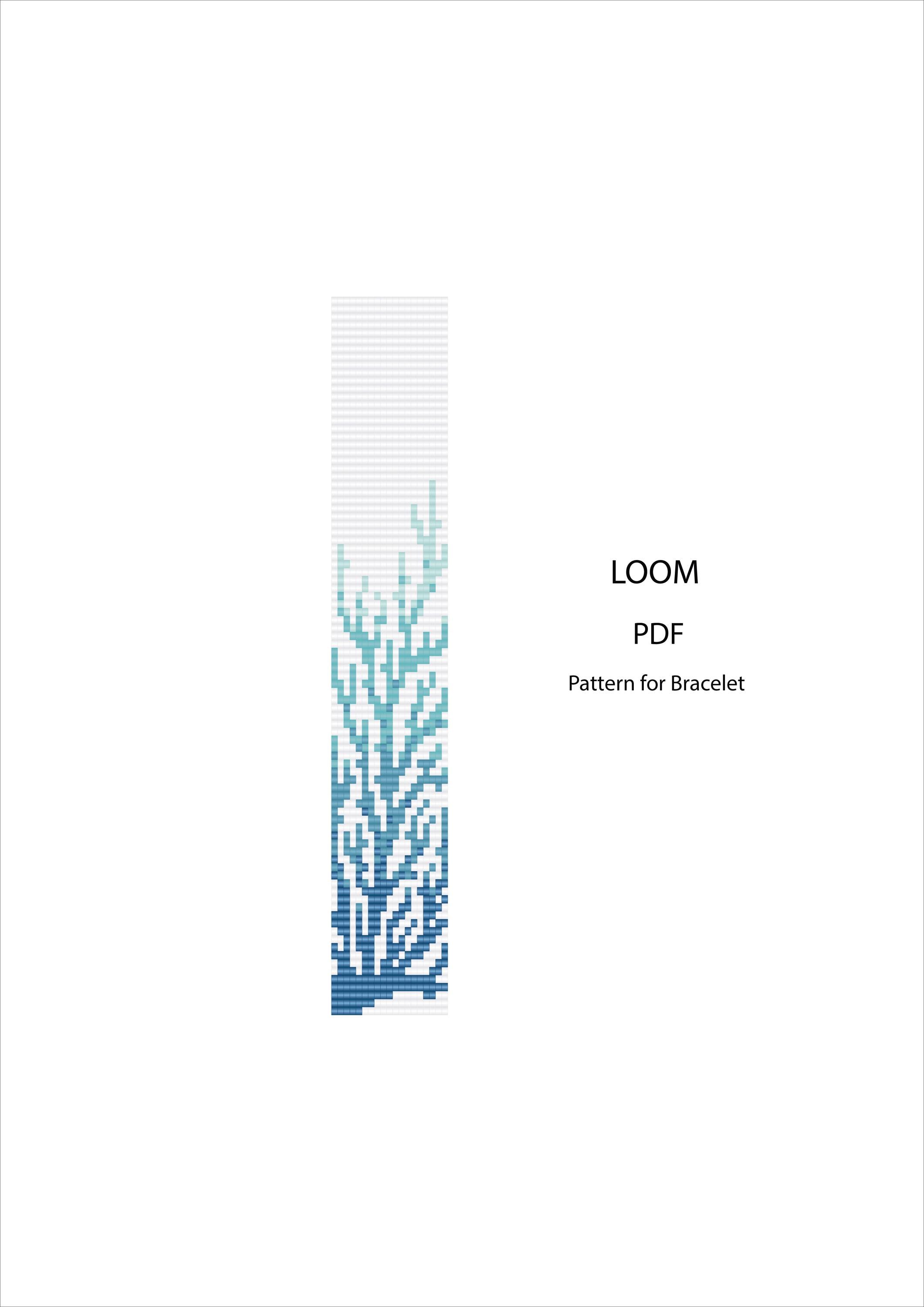 Ocean Coral Miyuki Loom Bracelet Pattern – Blue Gradient Beadwork PDF ...
