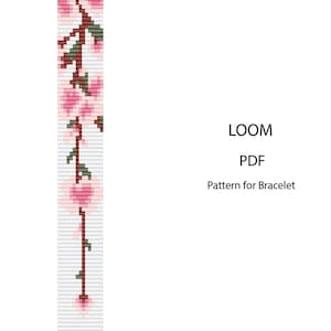 Cherry Blossom Bead Loom Pattern | PDF Bracelet Pattern | Sakura Flower Beading Tutorial | Digital Download