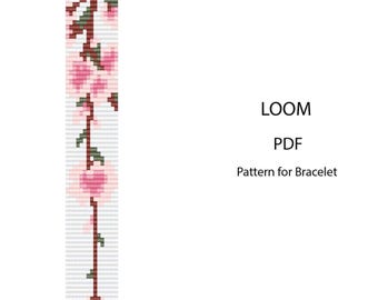 Cherry Blossom Bead Loom Pattern | PDF Bracelet Pattern | Sakura Flower Beading Tutorial | Digital Download