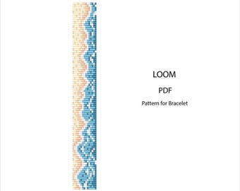 Wave Bead Loom Bracelet Pattern PDF – Miyuki Delica Beading Pattern, Ocean-Inspired Design, Instant Download