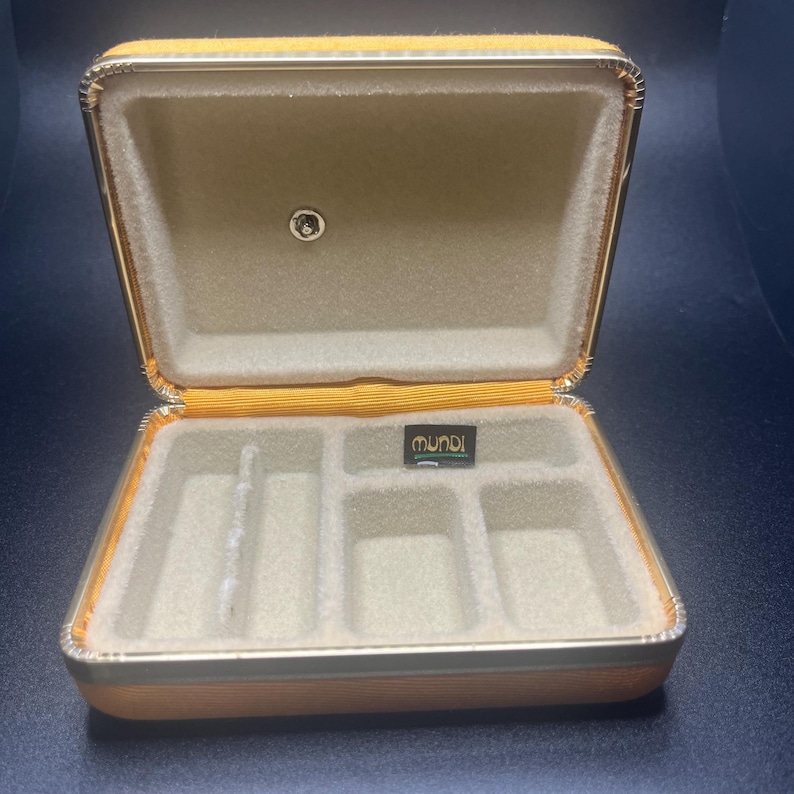 Vintage Mundi Jewelry Travel Case Organizer Ring Holder Compact Storage ...