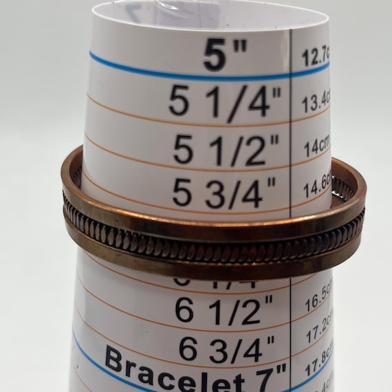 Vintage solid copper cuff bracelet yah copper boh… - image 9