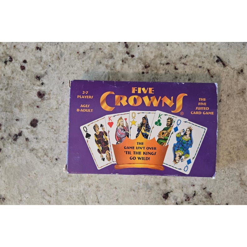 Five Crowns Card Game 100% Complete Five Suited Card Game with Box Bild 1