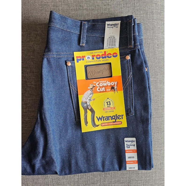Pantalones vaqueros Wrangler Original Fit Cowboy Cut Pro Rodeo 13MWZ, nuevos, de stock antiguo, talla 38x33 imagen 1